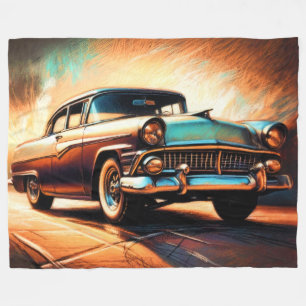 Hartes Pastell Antiques Auto Fleecedecke