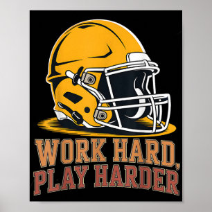 hartes Spielen härterer Fußball Helm für Arbeit Ga Poster
