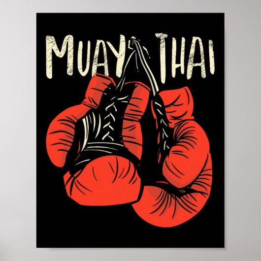 Hartes Thai-Boxkampf-Stil für Kickboxen Muay Poster (Vorne)