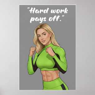 Hartes Training zahlt sich aus – Fitness-Motivatio Poster