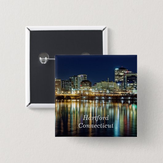 Hartford, Connecticut als Stadtbild Button (Vorne & Hinten)