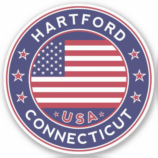 Hartford Connecticut Aufkleber (Vorderseite)
