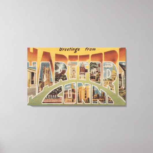 Hartford, Connecticut - Großbuchstaben - Szenen 2 Leinwanddruck (Vorderseite)