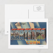 Hartford, Connecticut - Großbuchstaben - Szenen 2 Postkarte (Vorne/Hinten)