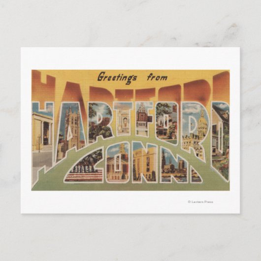 Hartford, Connecticut - Großbuchstaben - Szenen 3 Postkarte (Vorderseite)