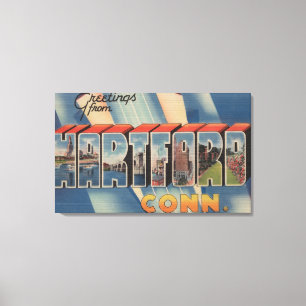 Hartford, Connecticut - Großbuchstaben - Szenen 4 Leinwanddruck