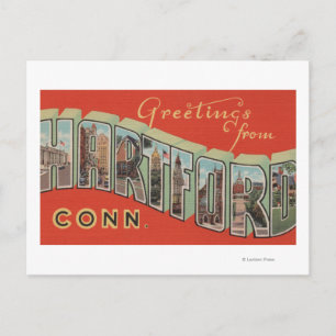 Hartford, Connecticut - Großbuchstaben - Szenen 4 Postkarte