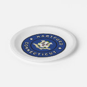 Hartford Connecticut Pappteller (Schrägansicht)