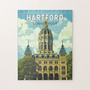 Hartford Connecticut Reise Kunst Vintage Puzzle