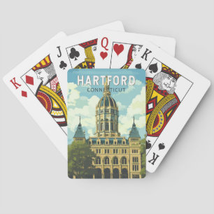 Hartford Connecticut Reise Kunst Vintage Spielkarten