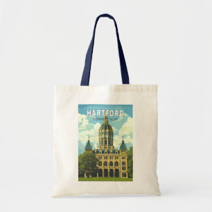 Hartford Connecticut Reise Kunst Vintage Tragetasche