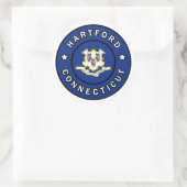 Hartford Connecticut Runder Aufkleber (Tasche)
