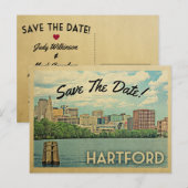 Hartford Connecticut Save the Date Vintag Ankündigungspostkarte (Vorne/Hinten)