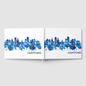 Hartford Connecticut Skyline Blue Gästebuch (Voll)