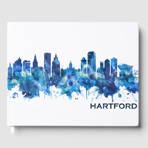 Hartford Connecticut Skyline Blue Gästebuch