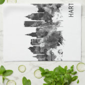 Hartford Connecticut Skyline BW Geschirrtuch (Gefaltet)