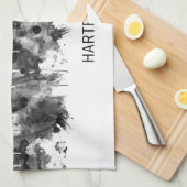 Hartford Connecticut Skyline BW Geschirrtuch (Viertel Falte)