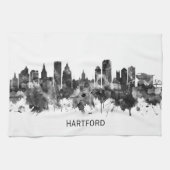 Hartford Connecticut Skyline BW Geschirrtuch (Horizontal)