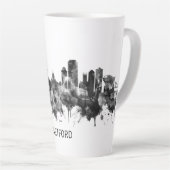 Hartford Connecticut Skyline BW Milchtasse (Rechte Ecke)