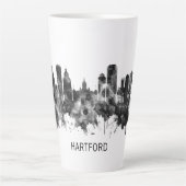 Hartford Connecticut Skyline BW Milchtasse (Vorderseite)