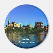 Hartford Connecticut Skyline Cartoon Magnet (Vorne)