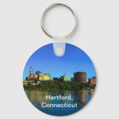 Hartford Connecticut Skyline Cartoon Schlüsselanhänger (Vorderseite)