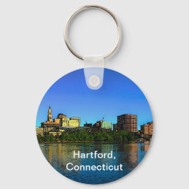 Hartford Connecticut Skyline Cartoon Schlüsselanhänger