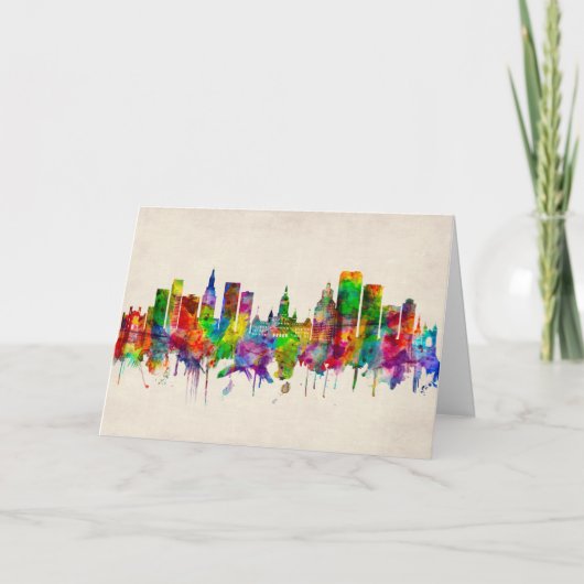 Hartford Connecticut Skyline Feiertagskarte (Vorderseite)