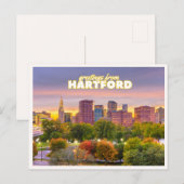 Hartford Connecticut Skyline Herbstlaub Grüße Postkarte (Vorne/Hinten)