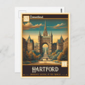 Hartford, Connecticut | VINTAG Postkarte (Vorne/Hinten)