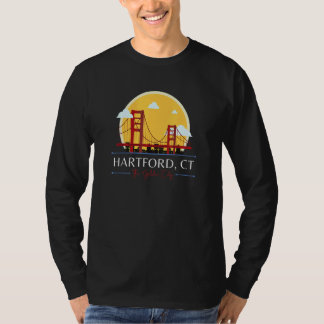 Hartford CT Golden Gate Bridge Bad Geography Stupi T-Shirt