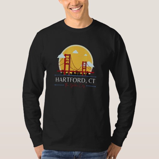Hartford CT Golden Gate Bridge Bad Geography Stupi T-Shirt (Vorderseite)