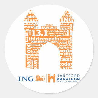 Hartford Halbmarathon: Arch Runder Aufkleber