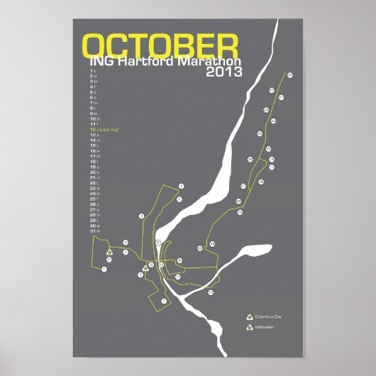 Hartford Marathon Map Poster (Vorne)
