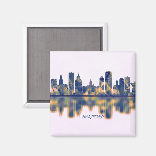 Hartford Skyline Magnet (Vorderseite/Rückseite)