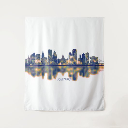 Hartford Skyline Wandteppich (Vorderseite)