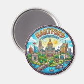 Hartford USA Magnet (Vorderseite/Rückseite)