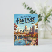 Hartford USA Postkarte (Stehend Vorderseite)