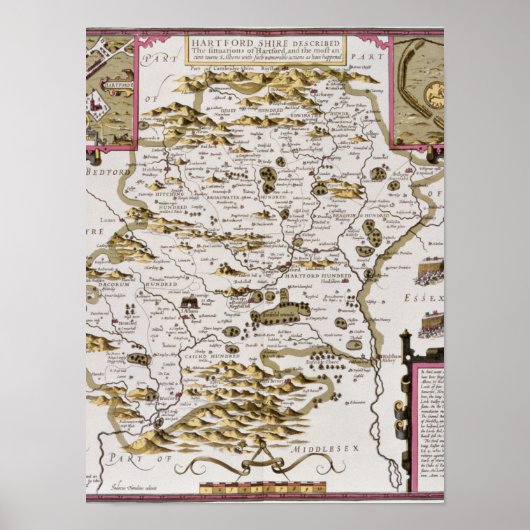 Hartfordshire und die Situation von Hartford Poster (Vorne)