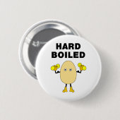 Hartgekochtes Ei-Kopf-Text Button (Vorne & Hinten)