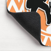 Hartgestein; orange und weiß Zickzack Mousepad (Ecke)