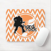 Hartgestein; orange und weiß Zickzack Mousepad (Mit Mouse)