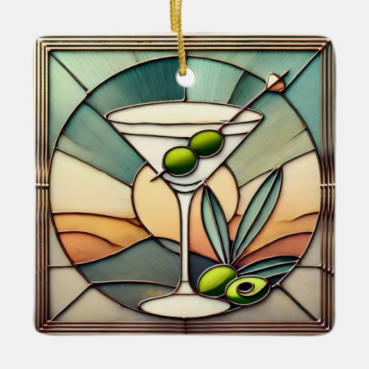 Hartglas 2 Mezquita Martini Keramikornament (Vorderseite)