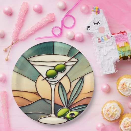 Hartglas 2 Mezquita Martini Pappteller (Party)