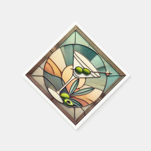 Hartglas 2 Mezquita Martini Serviette (Ecke)