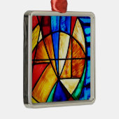 Hartglas Abstrakt 2 Ornament Aus Metall (Rechts)