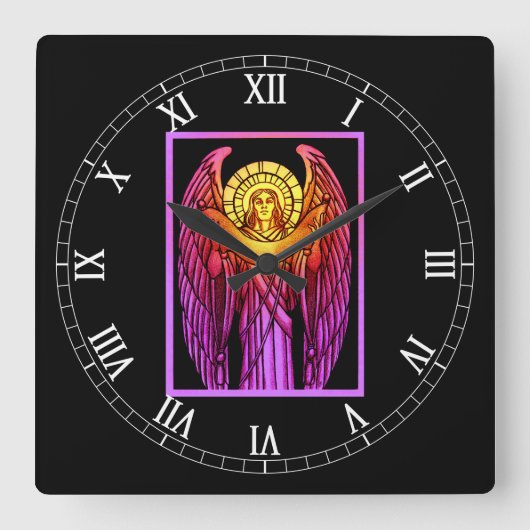 Hartglas Angel Acrylwand Uhr (Vorderseite)