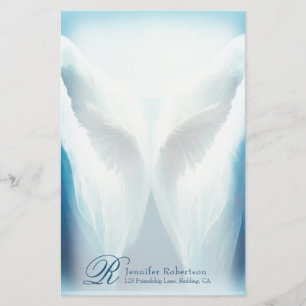 Hartglas Angel Monogram Stationierung Briefpapier