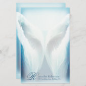 Hartglas Angel Monogram Stationierung Briefpapier (Vorne/Hinten)