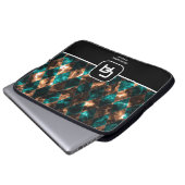 Hartglas Aqua Gold Monogram Laptopschutzhülle (Vorne Knopf)